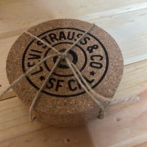 Levi's Cork Coaster Set with Black Logo